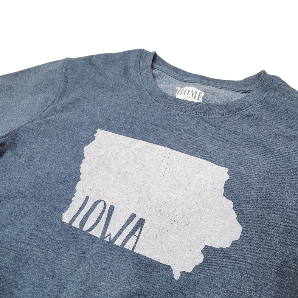Home Free Lowa Navy Blue Graphic Sweatshirt Top Size: Youth Large